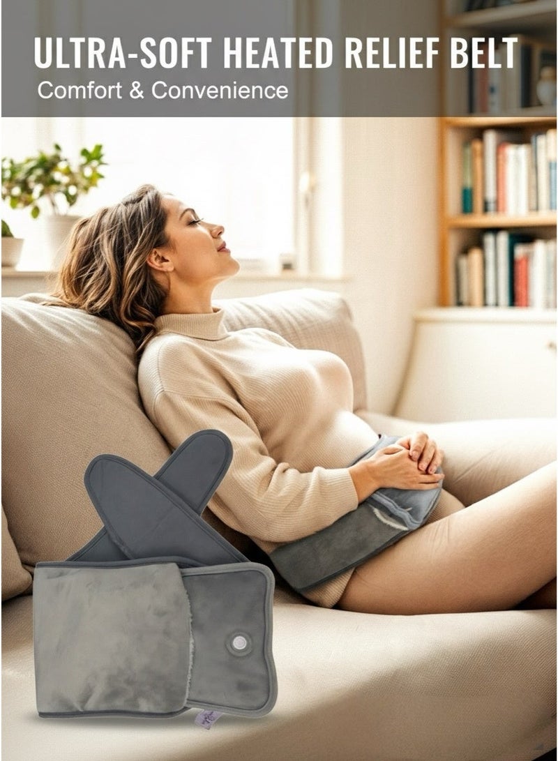 Breeze & Ripples™ Set of 1pc electric rechargeable heating water bag soft fleece cover for pain relief advanced leak proof technology fast heating with 1 pc belt for pain relief - Image 3